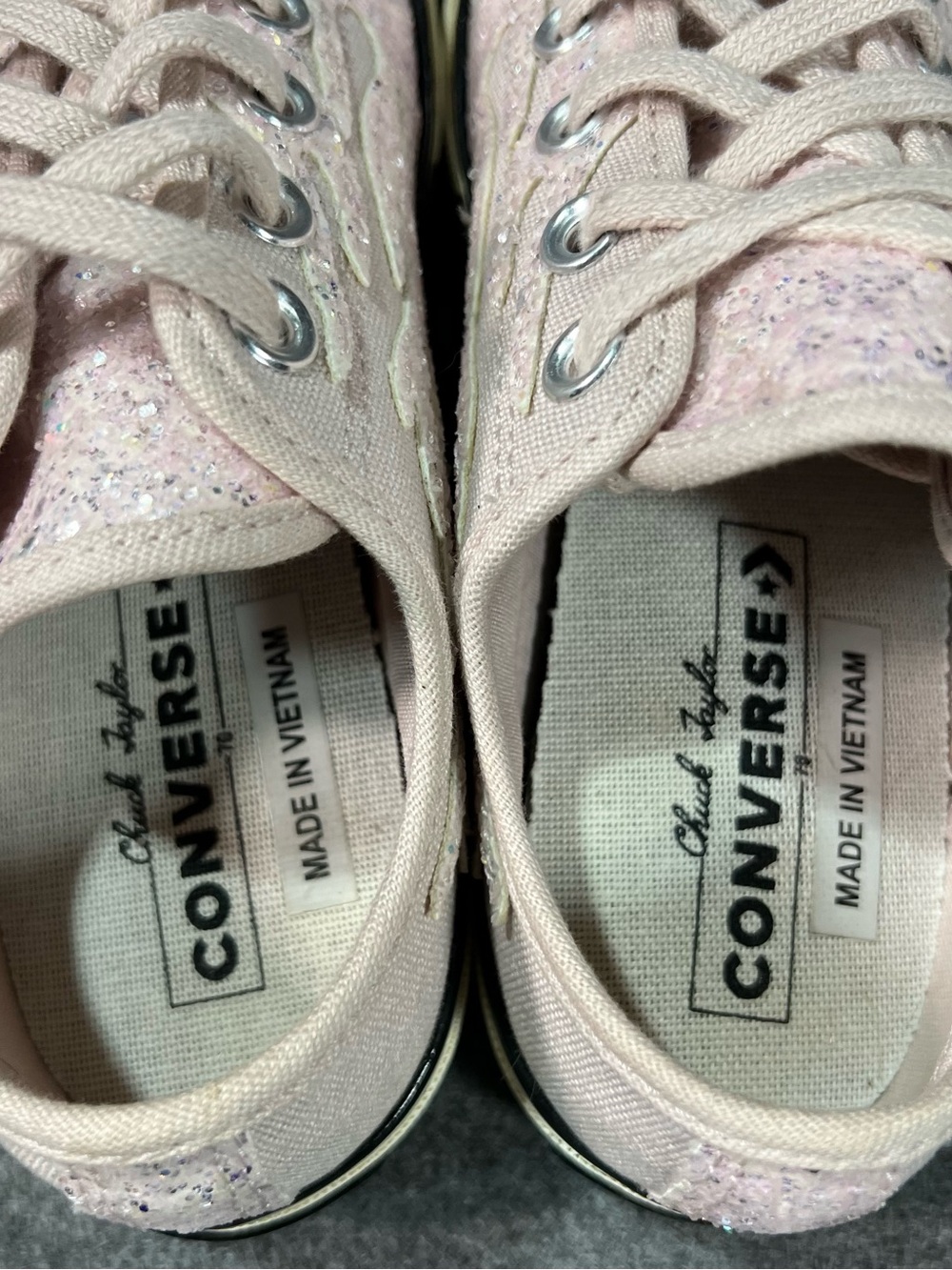 Converse Womens Chuck 70 All Star Low Pink Glitter Flames Y2K Bling Size 7 - Picture 7 of 10